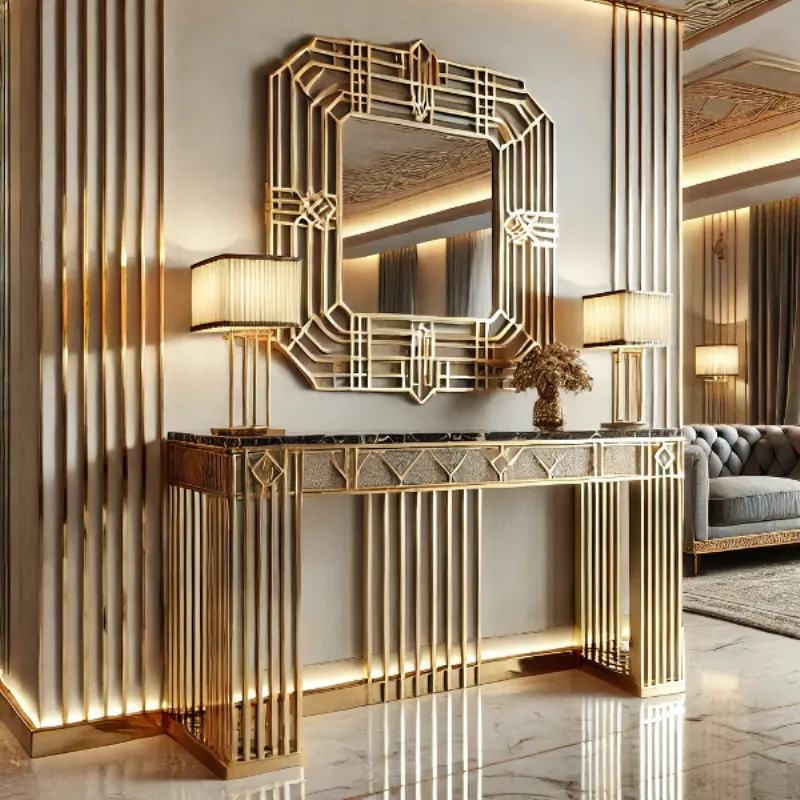  Sculpture Art Déco d’une femme élégante en bronze et marbre, lignes épurées et style glamour 